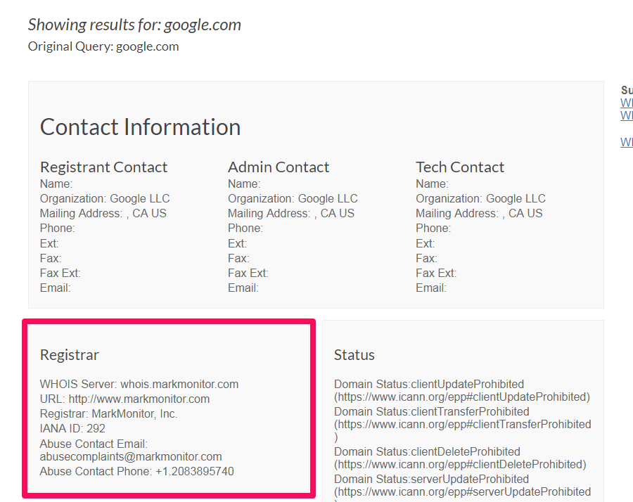 How to see whois of a domain